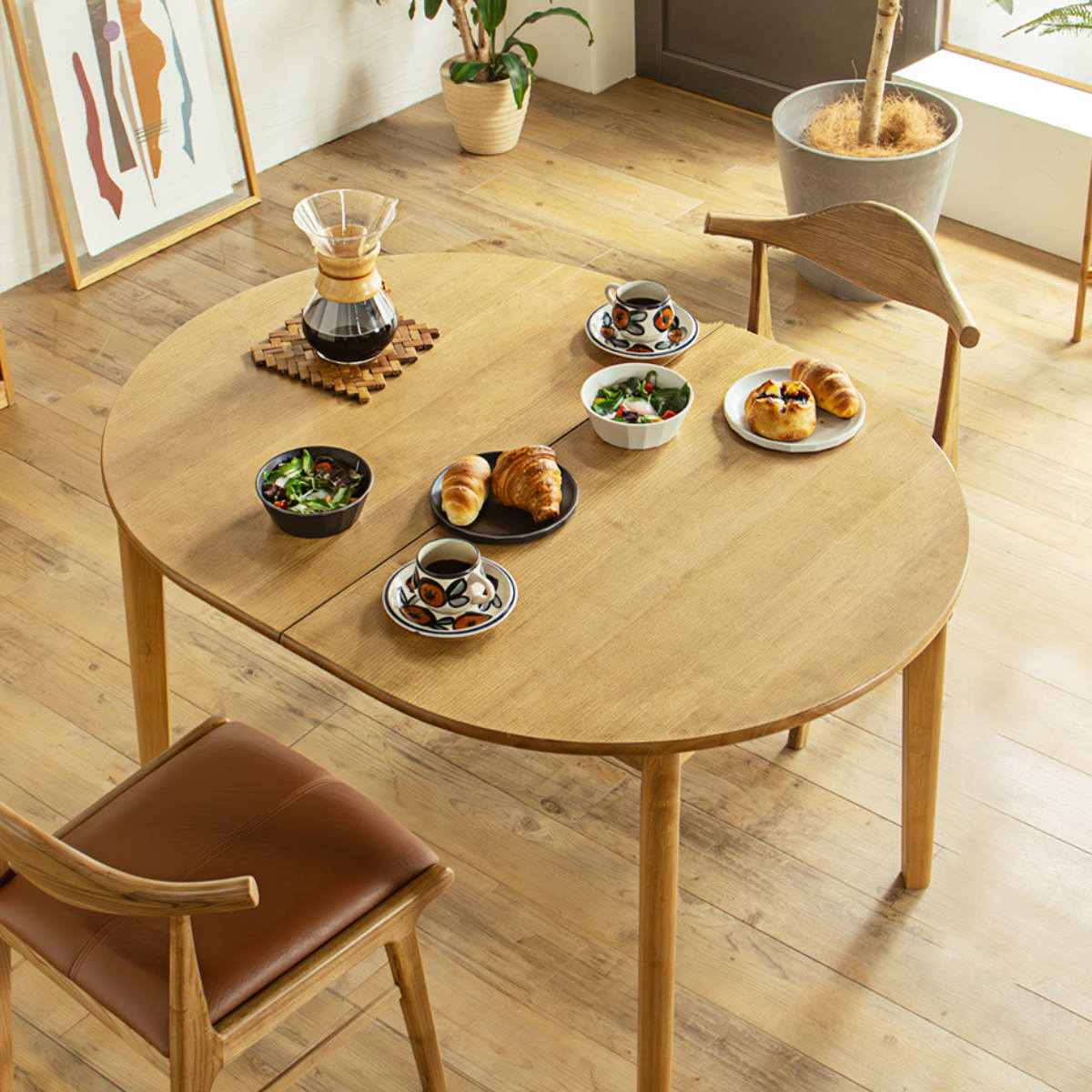 楽天市場】ダイニングテーブル 伸縮式 120～150cm 楕円型 アルグ