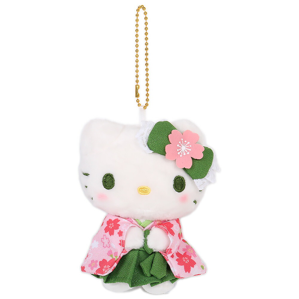 楽天市場】ハローキティ ぬいぐるみマスコット 抹茶着物