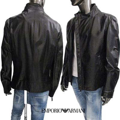 イタリア製 エンポリオ アルマーニ タンニン鞣し レザージャケット