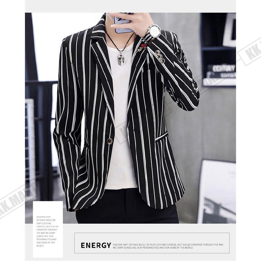 楽天市場】メンズ テーラードジャケット ストライプ 長袖 白 黒