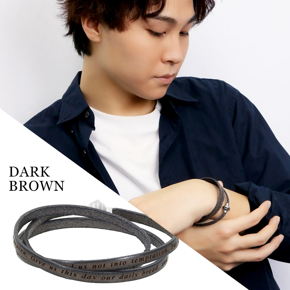 楽天市場】AMEN アメン 3連 レザーブレスレット 英字 主の祈り