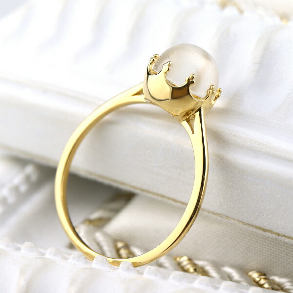 楽天市場】K18 カボション ムーンストーン リング 指輪 天然石