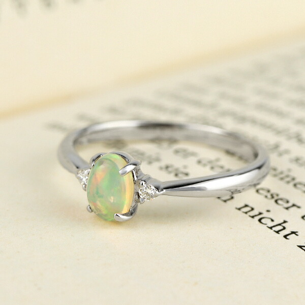 楽天市場】PT900 オパール ダイヤモンド プラチナ リング 指輪 天然石
