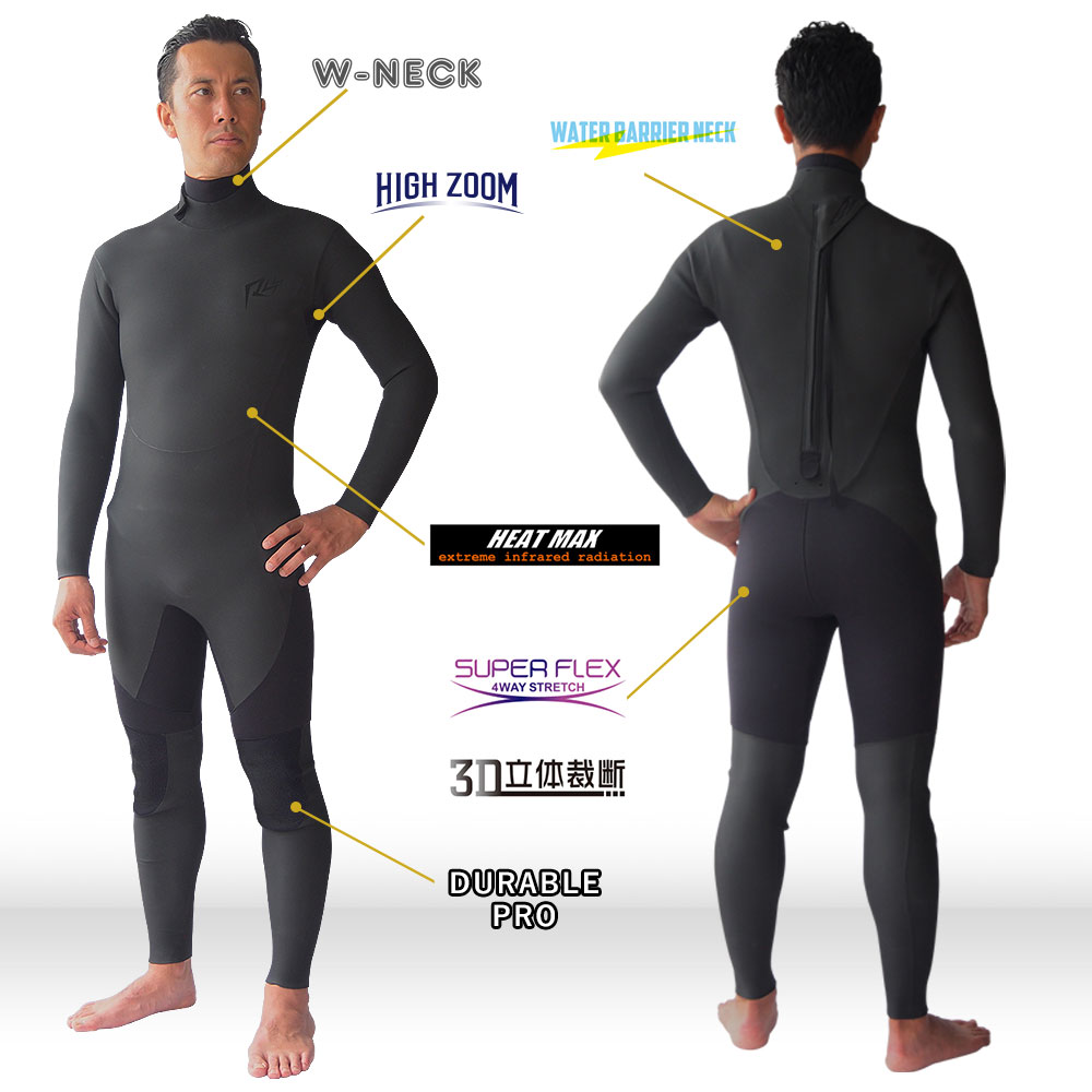楽天市場】セミドライ 5×3mm RSS SURF ウェットスーツ メンズ Wネック