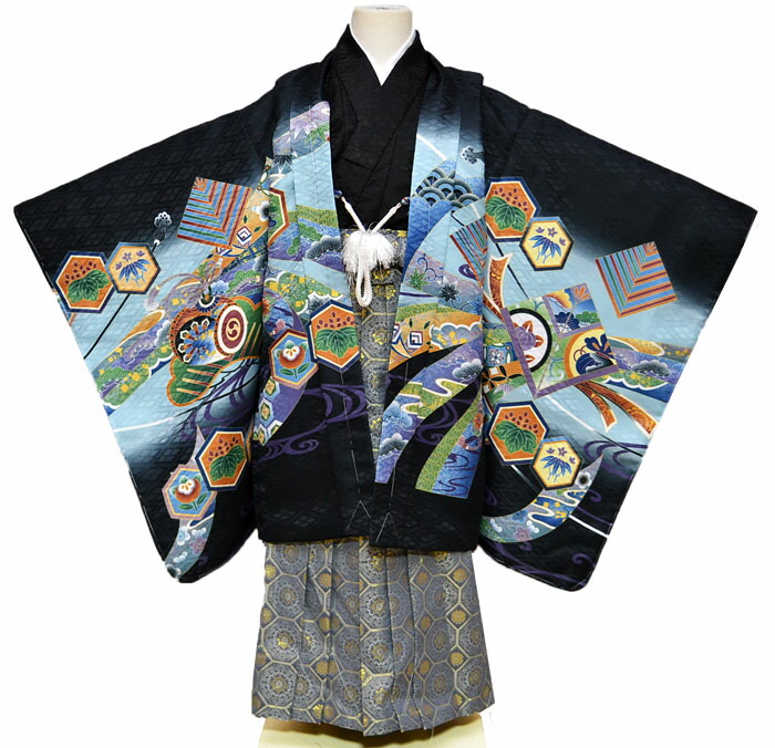 楽天市場】七五三 753 着物 男の子 袴 セット 3歳羽織袴 フルセット 兜