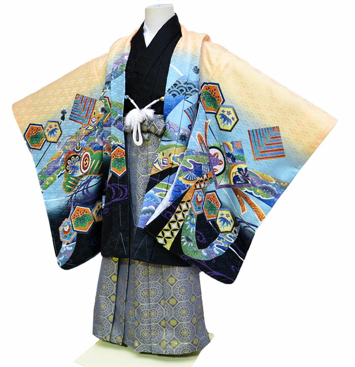 楽天市場】七五三 753 着物 男の子 袴 セット 5歳羽織袴 フルセット 兜