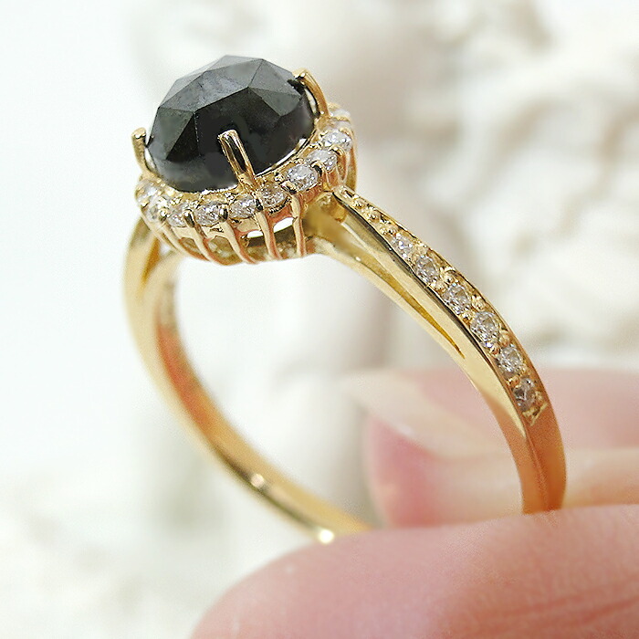 楽天市場】K18YG ブラックダイヤモンド【1.0ctUP】& ダイヤモンド