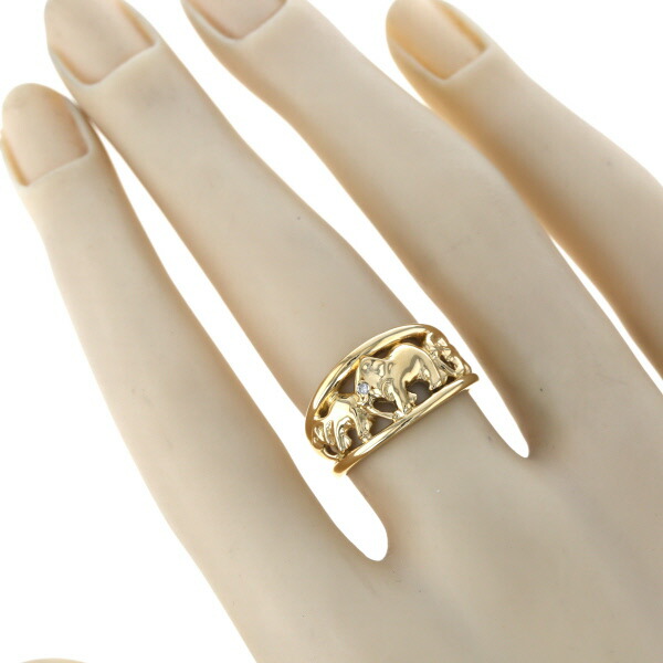 楽天市場】K18YG イエローゴールド リング ダイヤモンド 0.01ct 象
