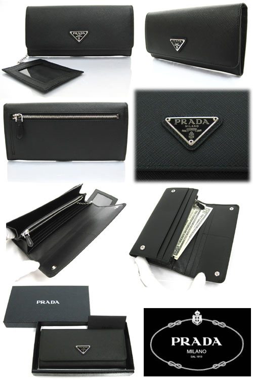 楽天市場】プラダ 長財布 PRADA 新作 サフィアーノ プレート 二つ折り