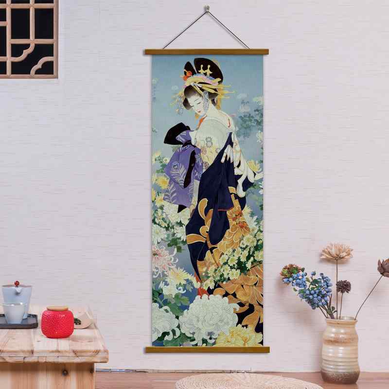 楽天市場】掛け軸 インテリア 掛け軸 絵画 アート 和美人 大和撫子