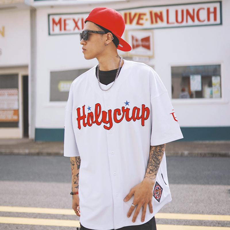 楽天市場】ベースボールシャツ 野球 ユニフォーム風 トップス 白赤