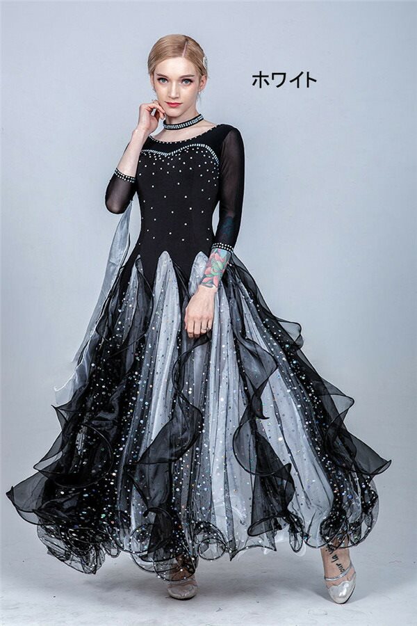 楽天市場】社交ダンス ドレス モダンドレス 競技用 発表会 衣装