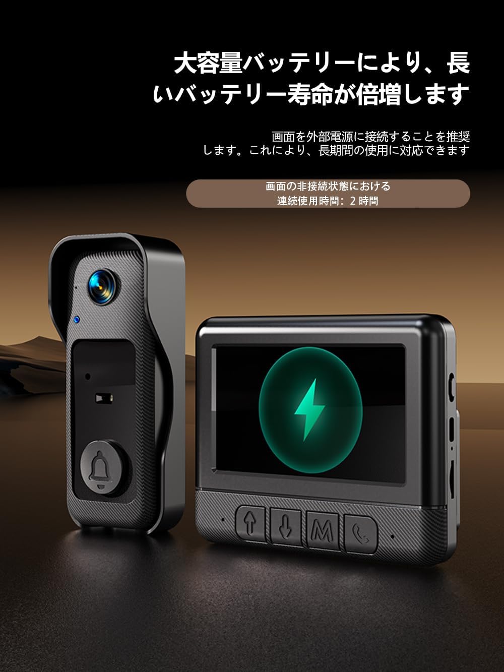 楽天市場】ワイヤレスインターホン カメラ付き ドアホン 工事不要 自動