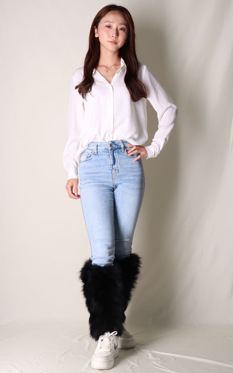 楽天市場】フォックス ファー 編み込み レッグ ウォーマー ブーツ