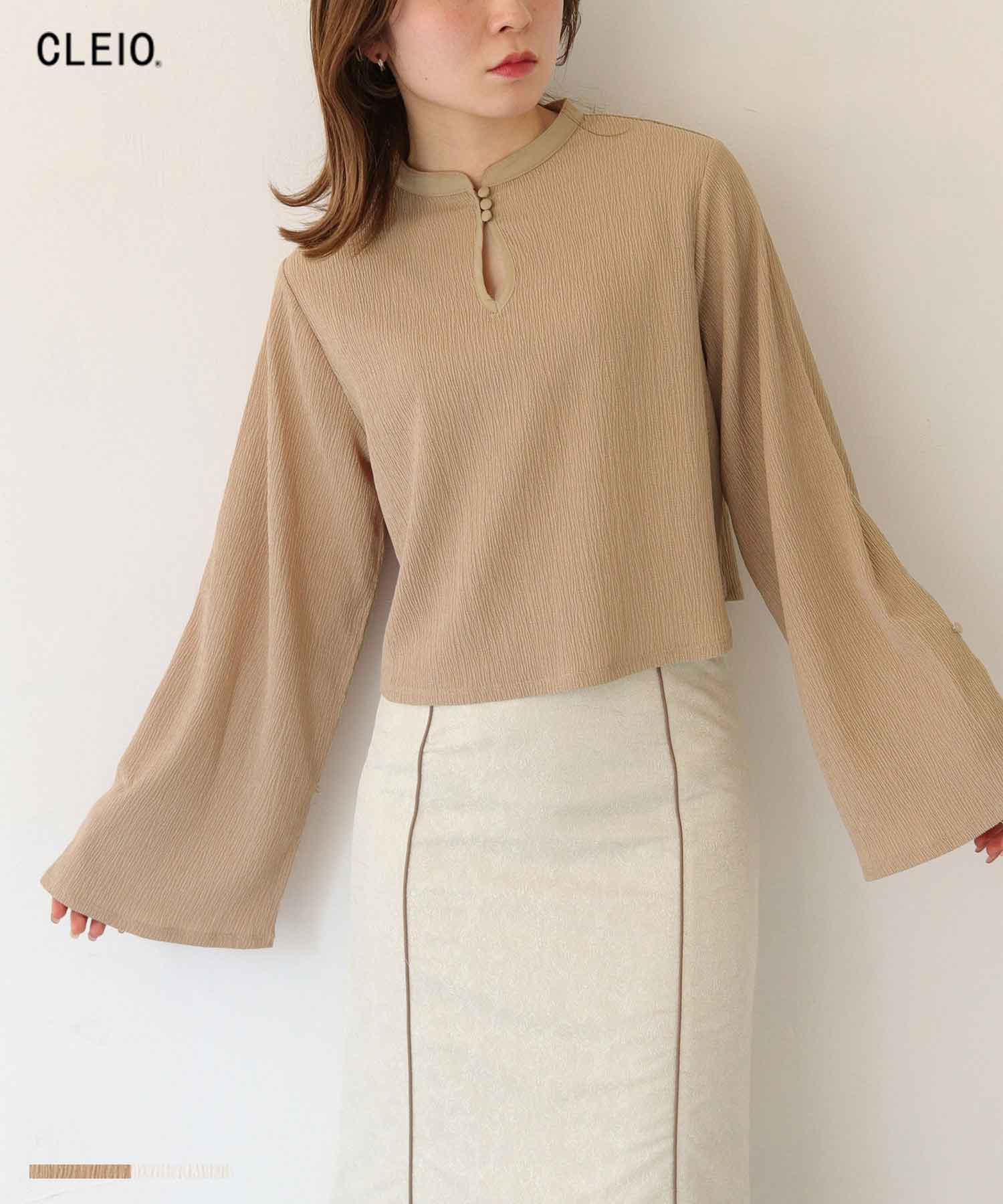 楽天市場】【C服袋対象】袖フレア 涙開き ブラウス トップス シャツ