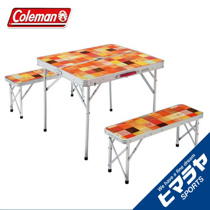 楽天市場】コールマン テーブルベンチセット ナチュラルモザイク