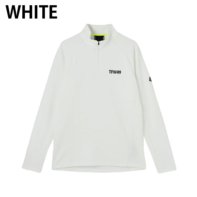 TFW49 ハーフジップ モックネック シャツ ホワイト ブラック XL ゴルフ