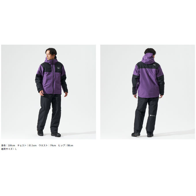 Daiwa レインウェアセット 紫/グレー ゴアテックス Daiwa レインウェア