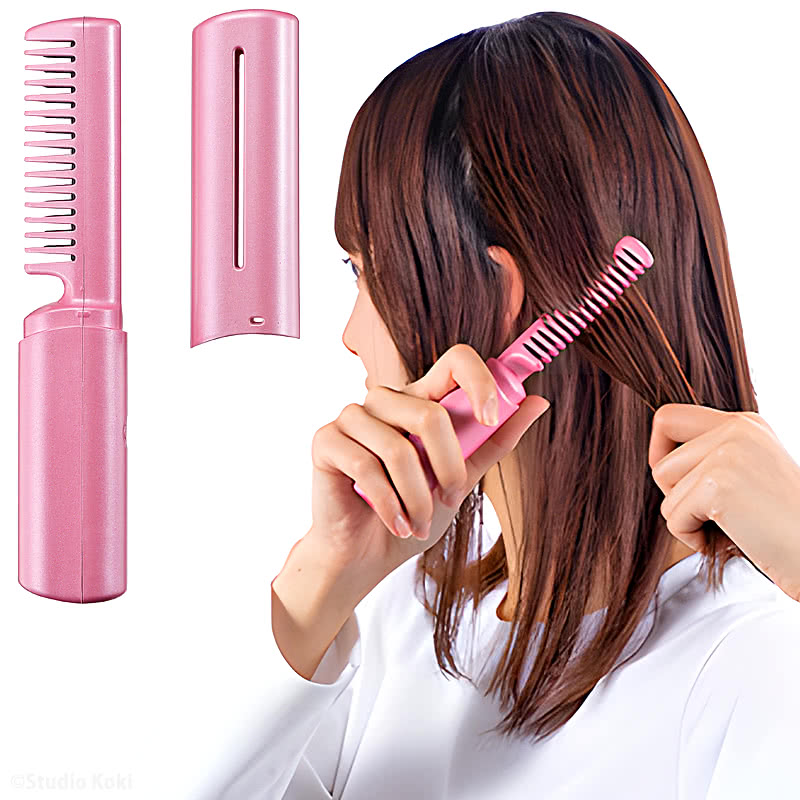 楽天市場】充電式コードレス ヘアブラシ 髪を労わる挟まない設計