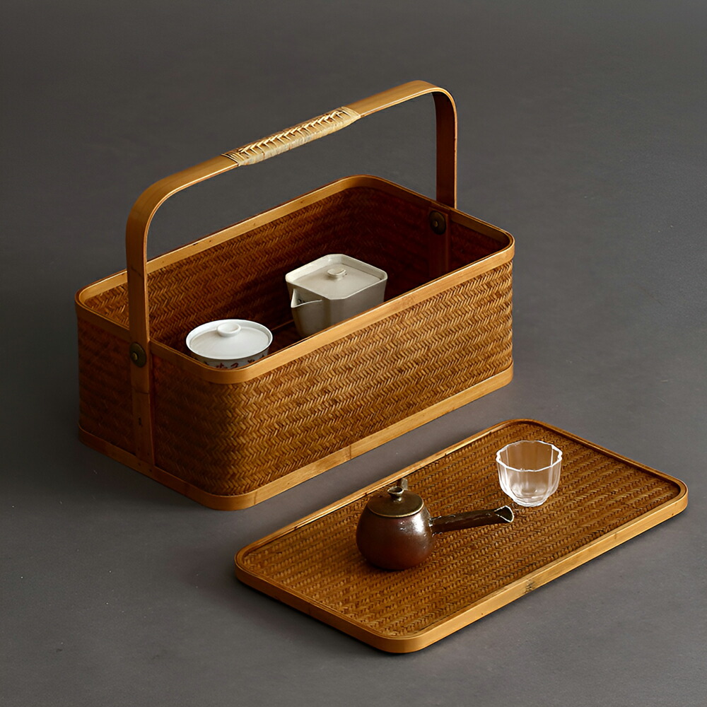 楽天市場】清境Craft 自然素材にこだわったかご 竹 かご ハンドル付き