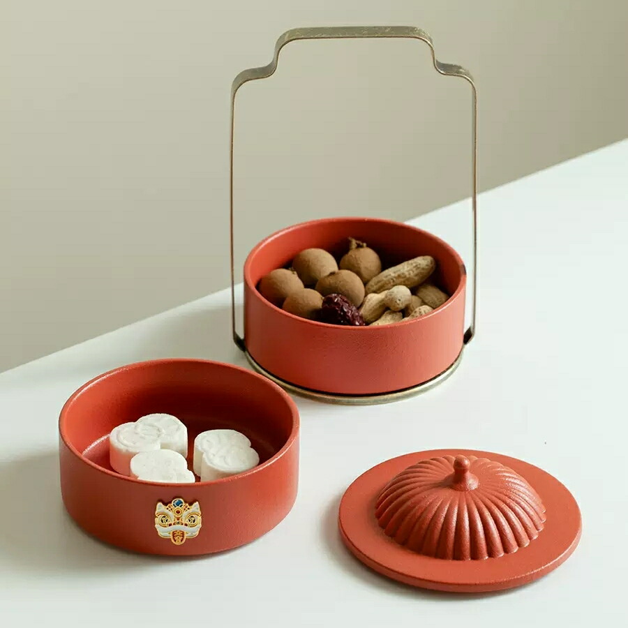 楽天市場】おもてなし 多用盛鉢 お菓子入れ 小 ハンドル付き 2段 菓子