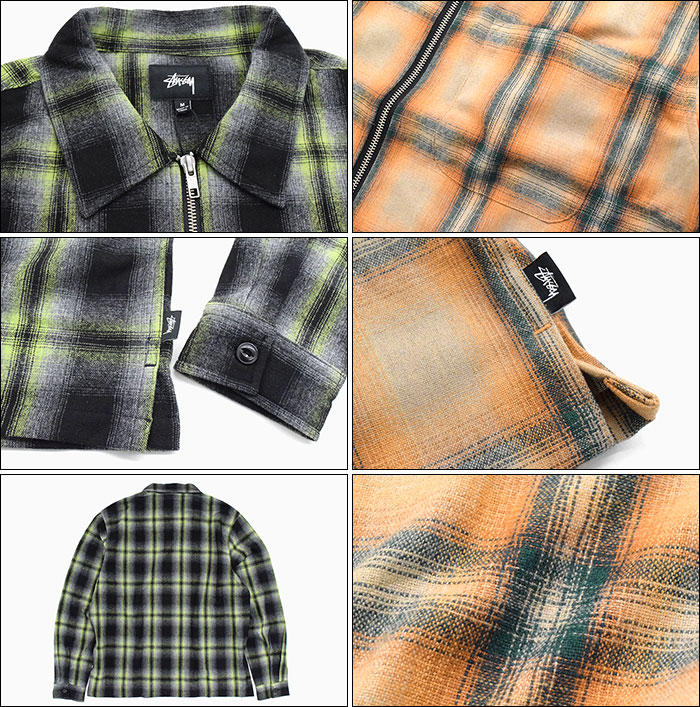 楽天市場】ステューシー STUSSY シャツ 長袖 メンズ Gunn Plaid Zip Up
