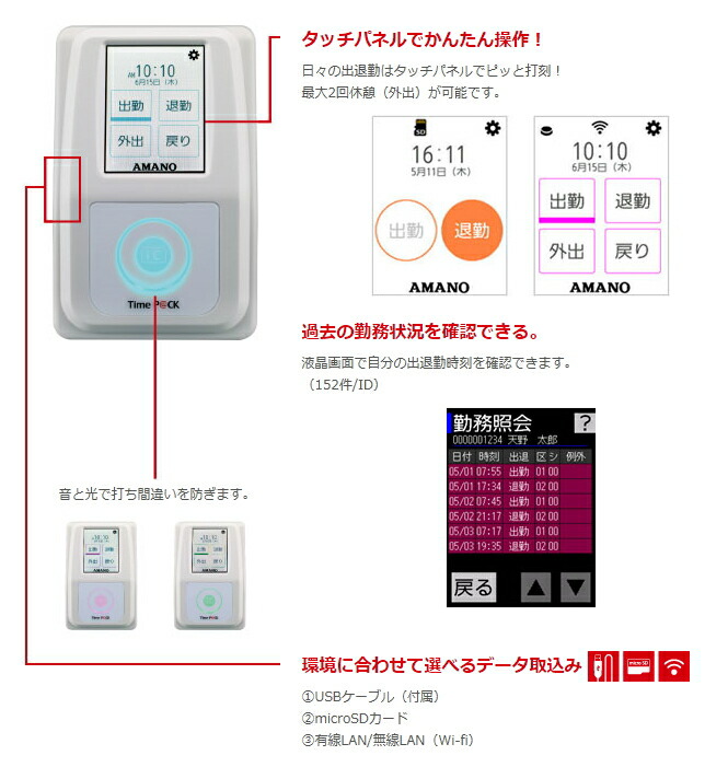 楽天市場】即納 アマノ勤怠管理ソフト付タイムレコーダーTimeP@CK