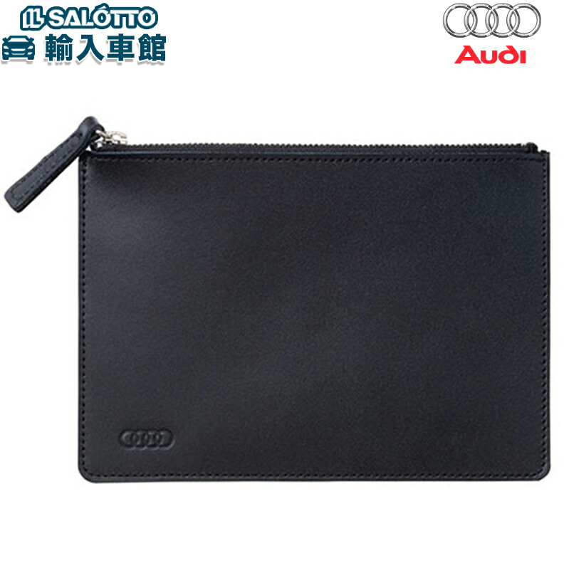 楽天市場】【 AUDI 純正 】 レザー ジップ ポーチ ブラック 19×15cm