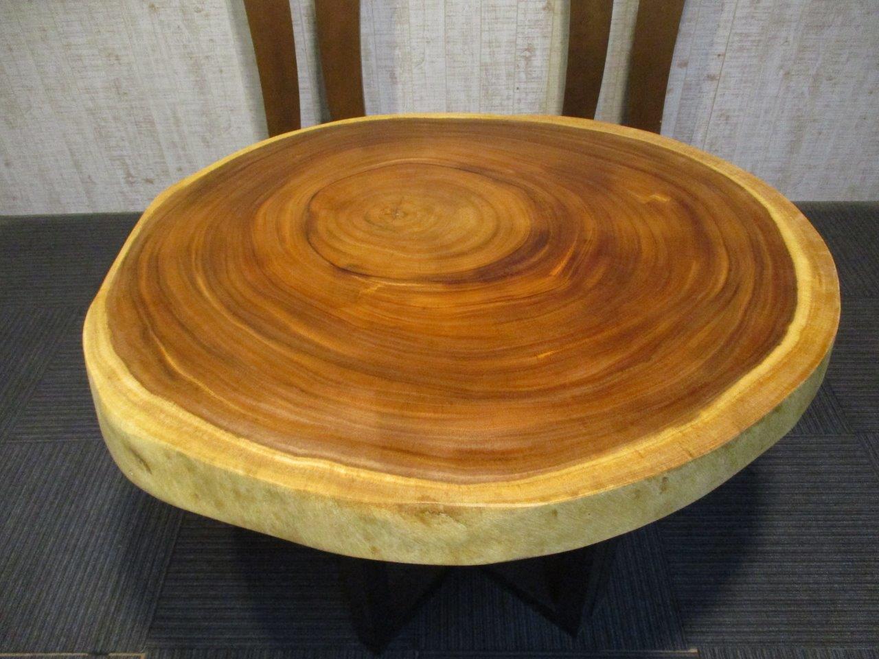 楽天市場】# 1365□ モンキーポッド 丸テーブル 輪切り 一枚板