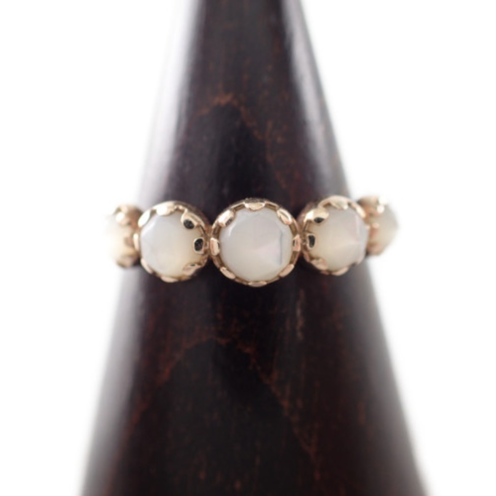 楽天市場】ageteアガット K10 白蝶貝 リング9号 指輪 イエローゴールド