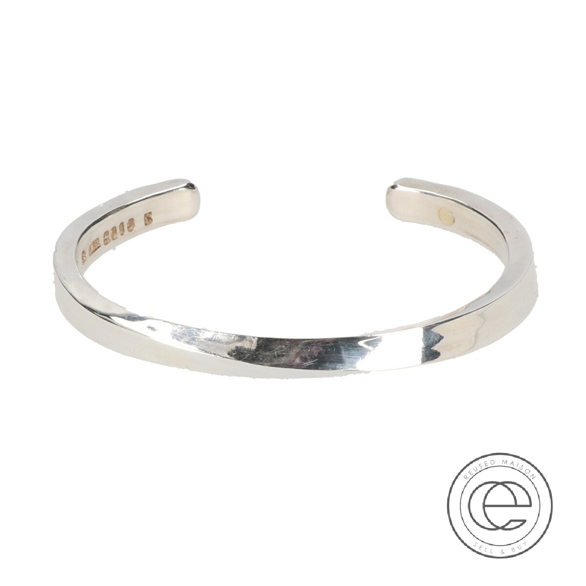 楽天市場】市松 SV925 ゴールドワンポイント スパイラル バングル