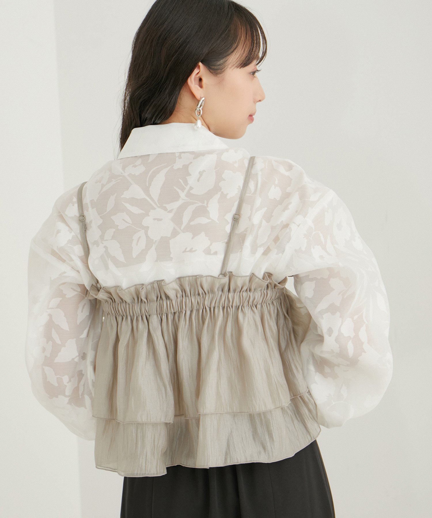 VIS｜【WEB限定】オーガンジーフリルビスチェ | Rakuten Fashion(楽天