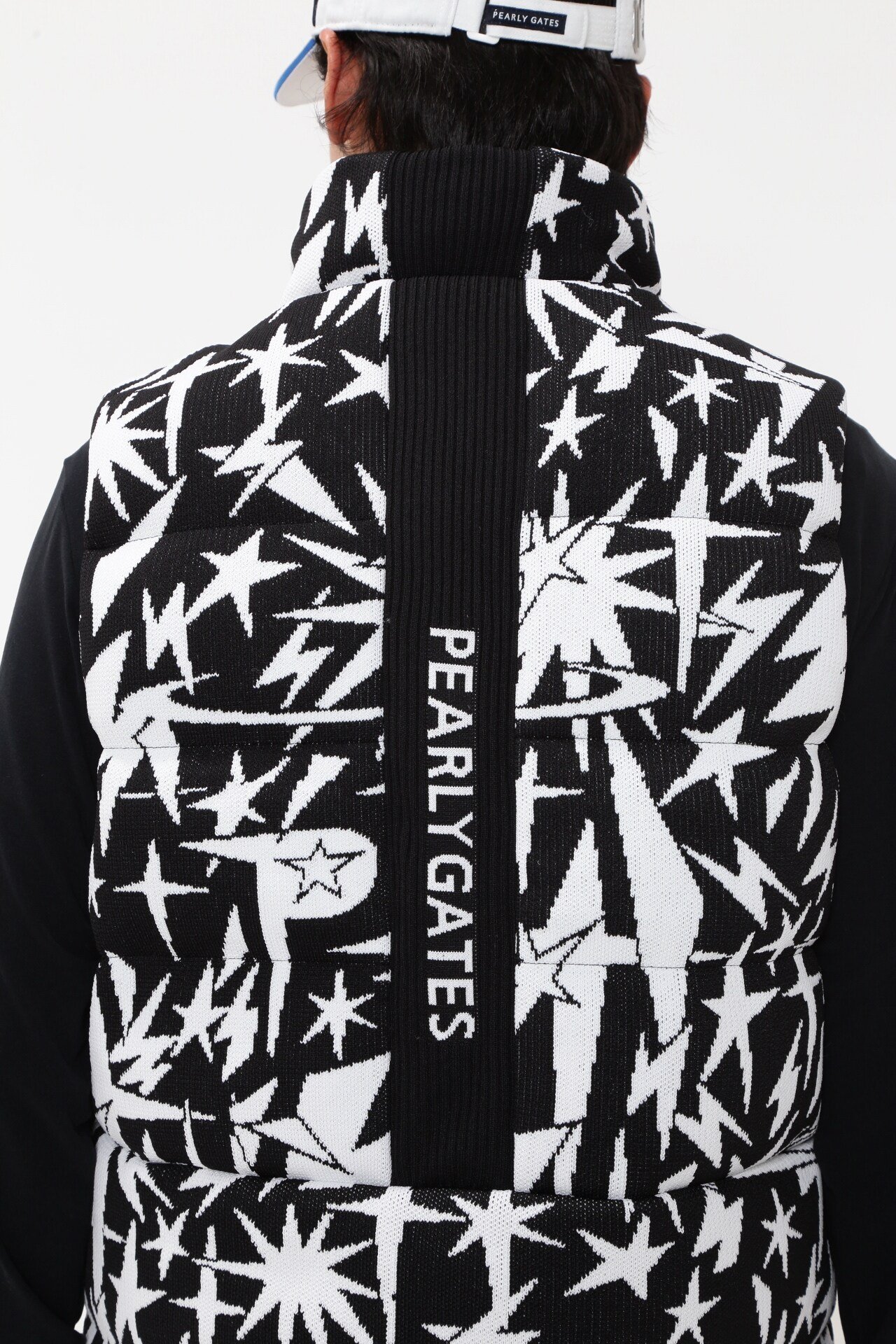 PEARLY GATES｜ECOLILYニットジャガードフルジップダウンベスト <ギザ