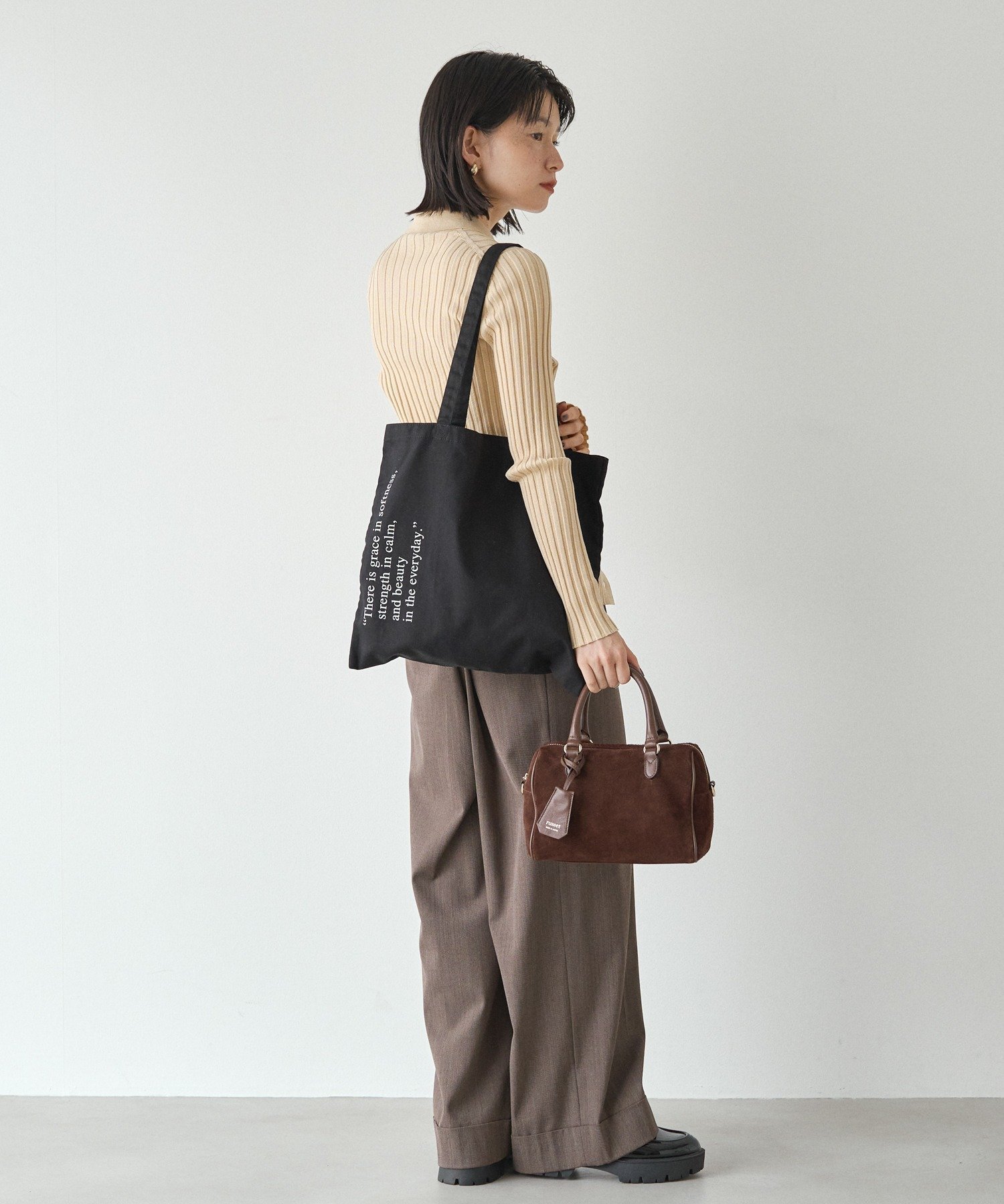 russet｜スエード2WAYミニボストンバッグ | Rakuten Fashion(楽天