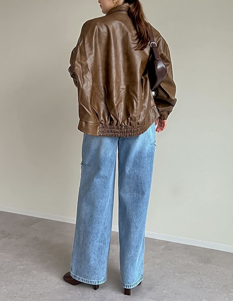 Re:EDIT｜フェイクレザージップブルゾン | Rakuten Fashion(楽天