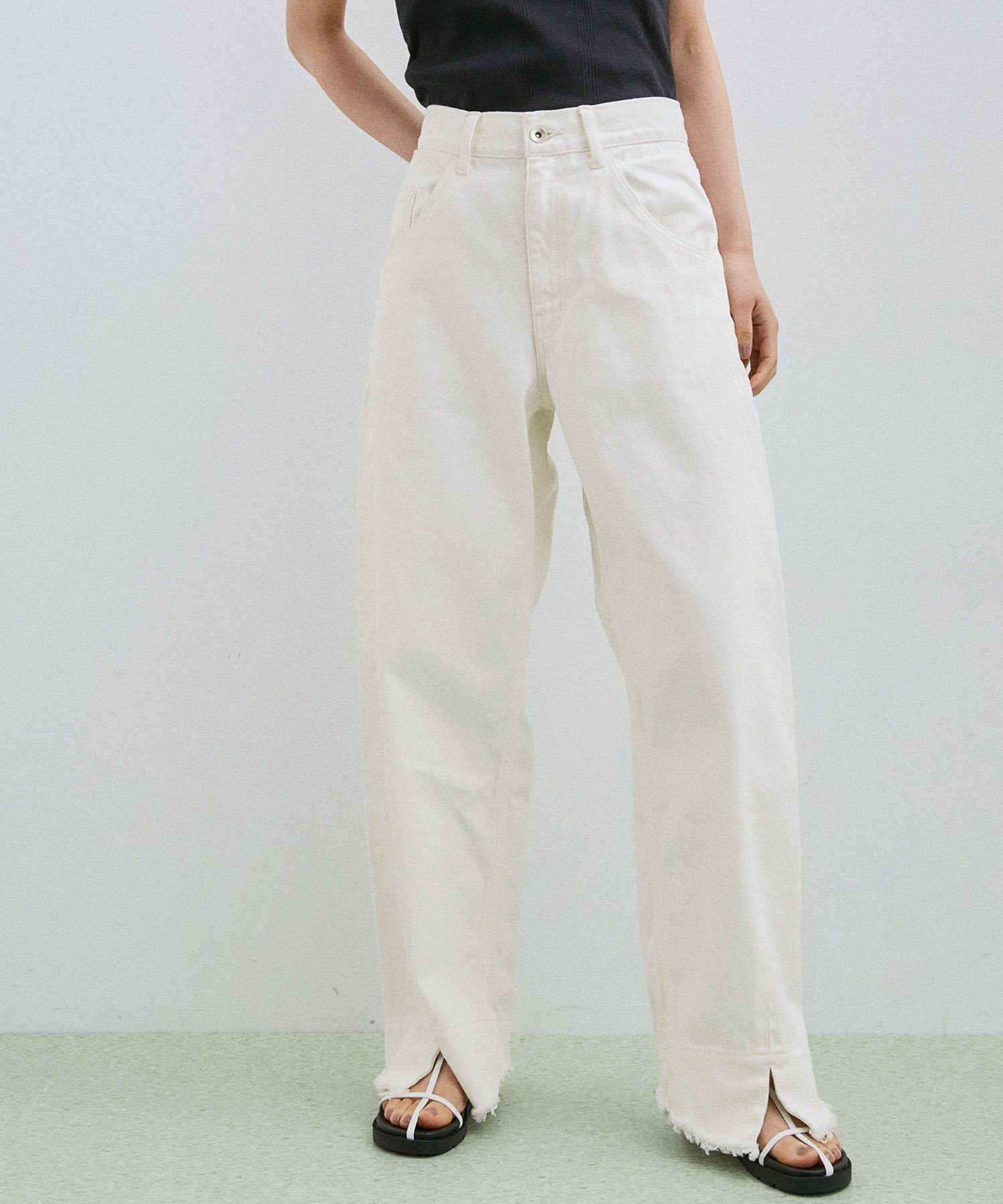 アダムエロペ　ルーズフィットアジャストデニム ホワイト ADAM ET ROPE'｜【サステナブル】<追加>ルーズフィットアジャスト