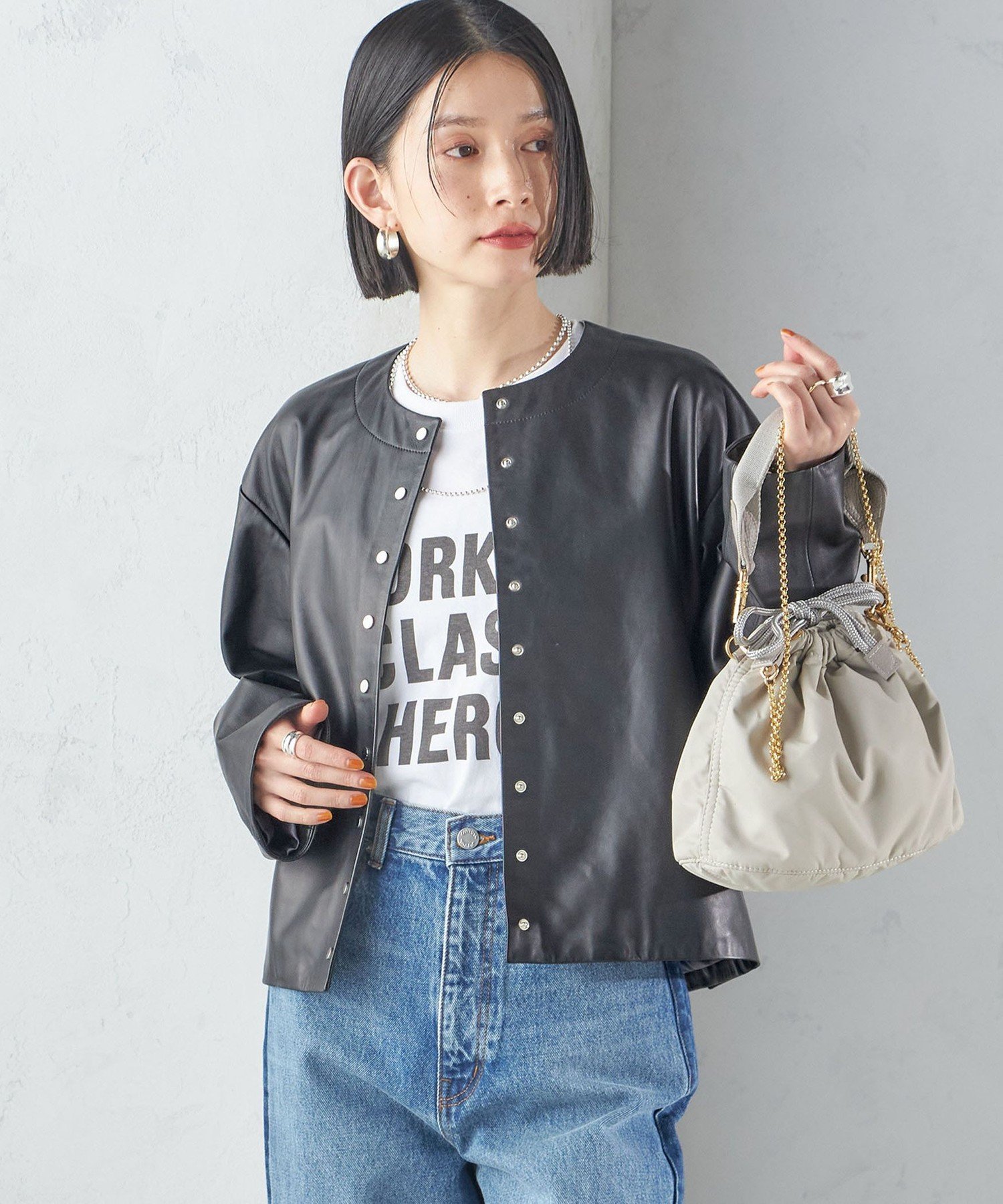 SHIPS｜SHEEP レザー ノーカラー ブルゾン | Rakuten Fashion(楽天