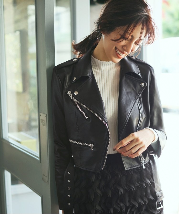 OPAQUE.CLIP｜【大草直子さんコラボ】ショート丈ライダースジャケット