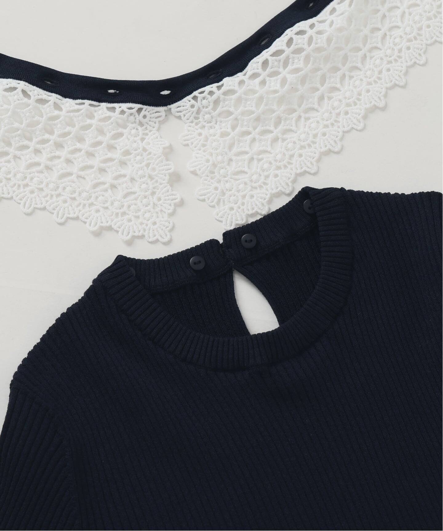 IENA｜《予約》レース襟 RIBホールガーメントプルオーバー | Rakuten