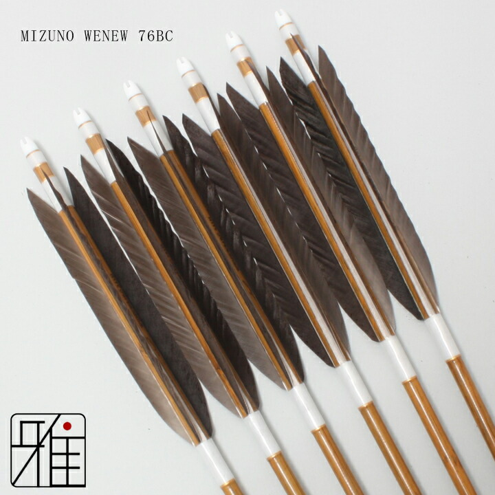 楽天市場】弓道 矢 ミズノ カーボン矢 6本組黒手羽 WENEW 76BCシャフト