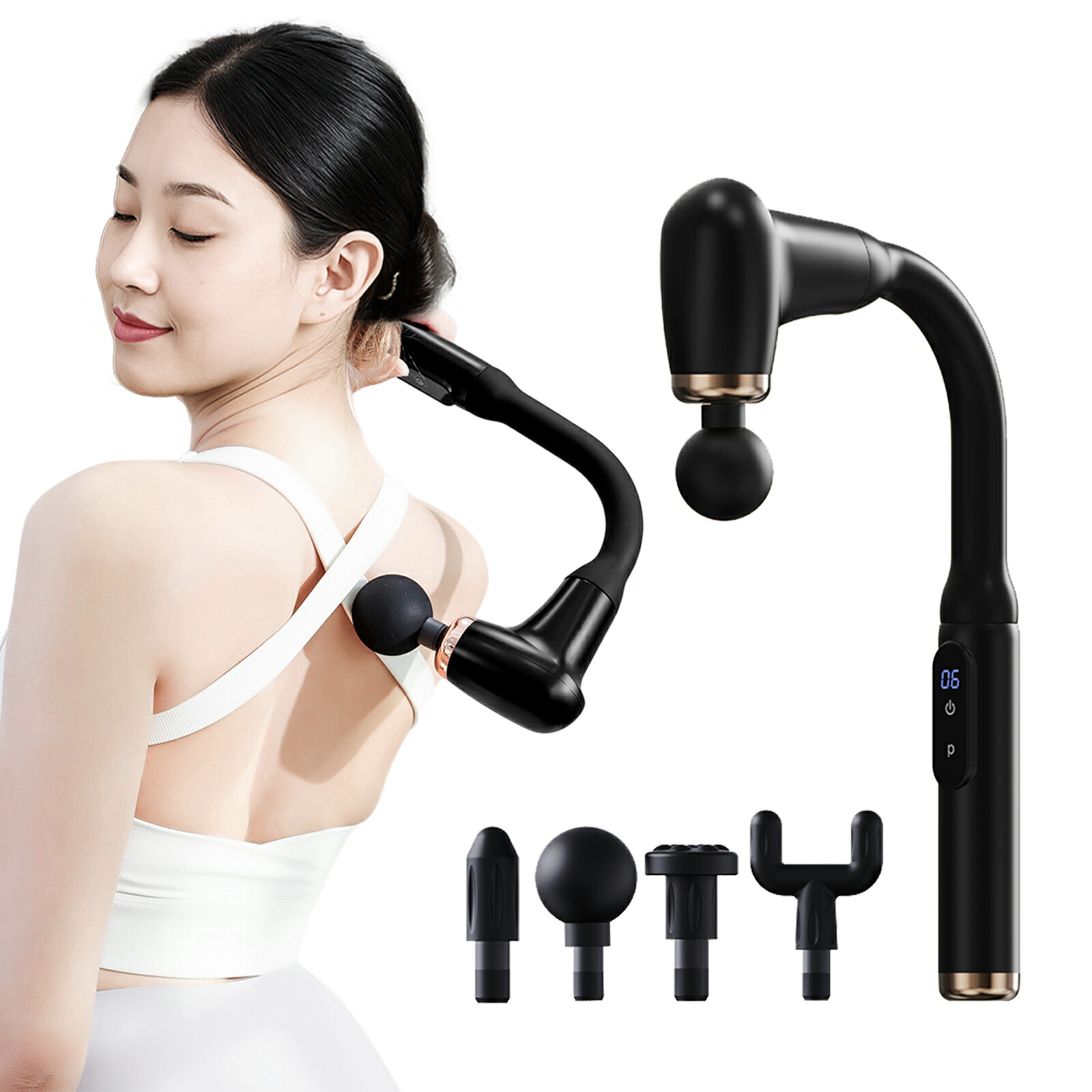 楽天市場】マッサージガン リラックス 筋膜リリースガン 背中まで届く