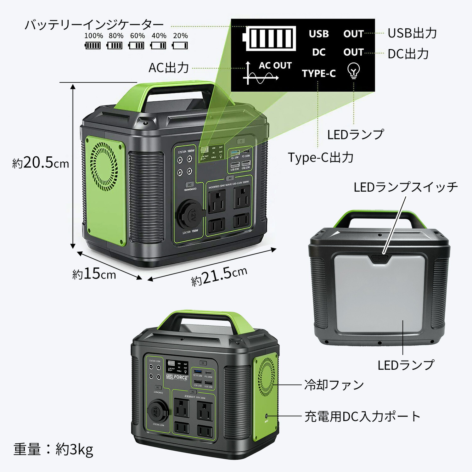 楽天市場】【最大15％OFF限定クーポン】ポータブル電源 80000mAh 296Wh