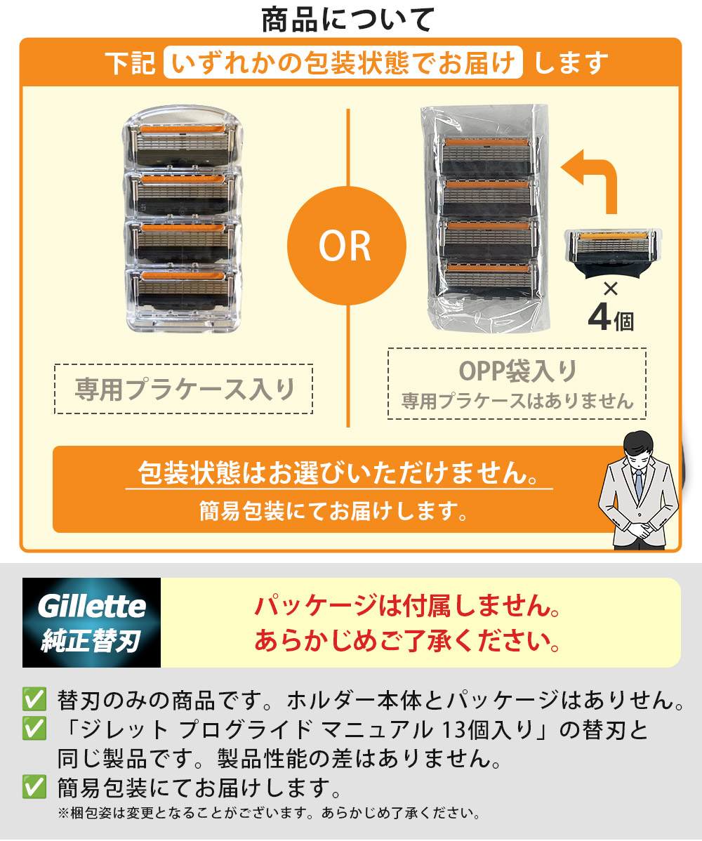 楽天市場】ジレット プログライド マニュアル 替刃 4個 正規品