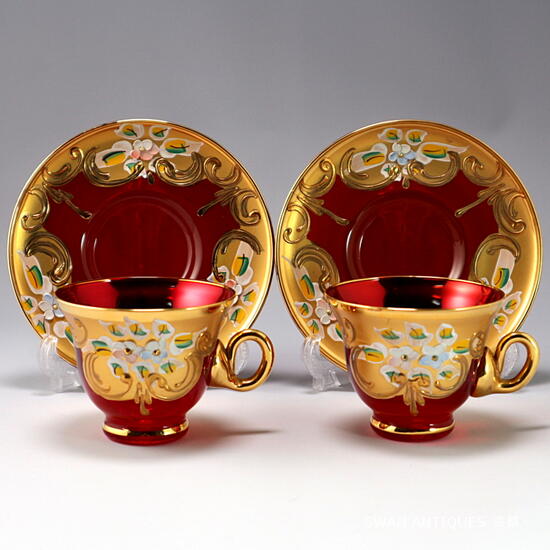 楽天市場】ヴェネチアン ベネチアン グラス ムラノ レッド カップ