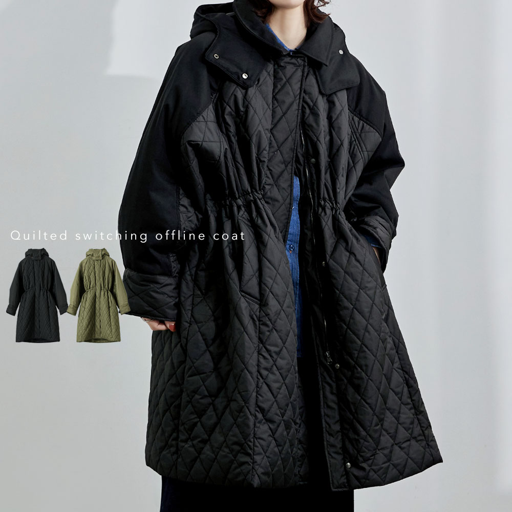 楽天市場】キルティング切替オフラインコート アウター コート
