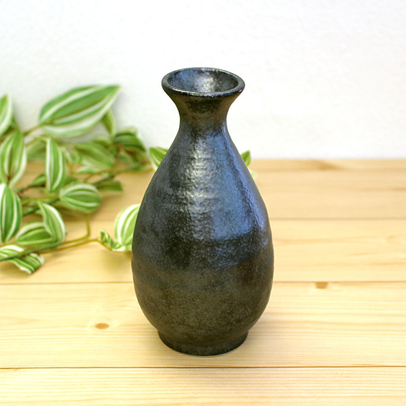 楽天市場】【アウトレット】天目 2合徳利 銀黒 Φ7.8×H14.7cm / 酒器