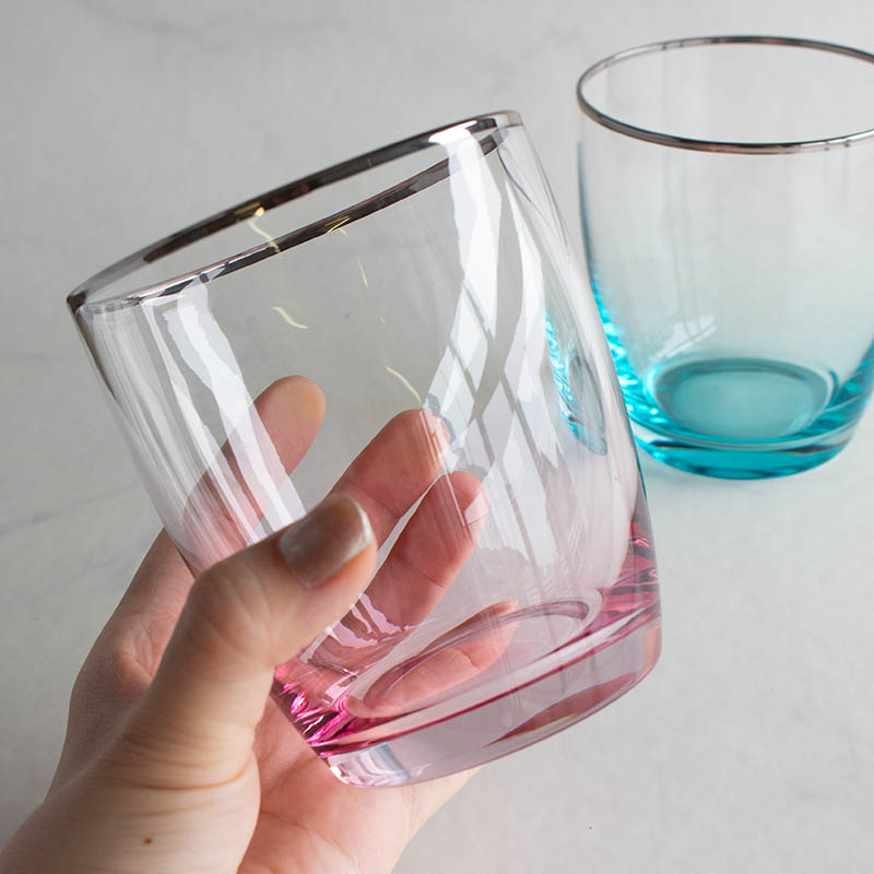 楽天市場】【アウトレット】カラー ロックグラス（ブルー・ピンク選択