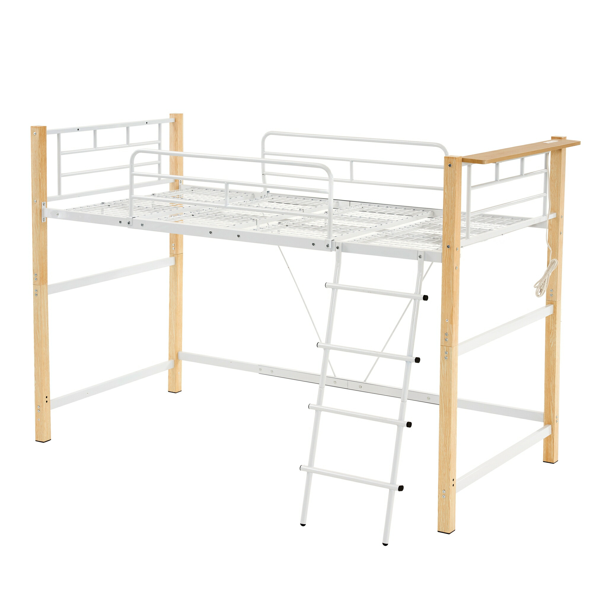 楽天市場】【高さ130cm】ロフトベッド パイプベッド シングル 耐荷重