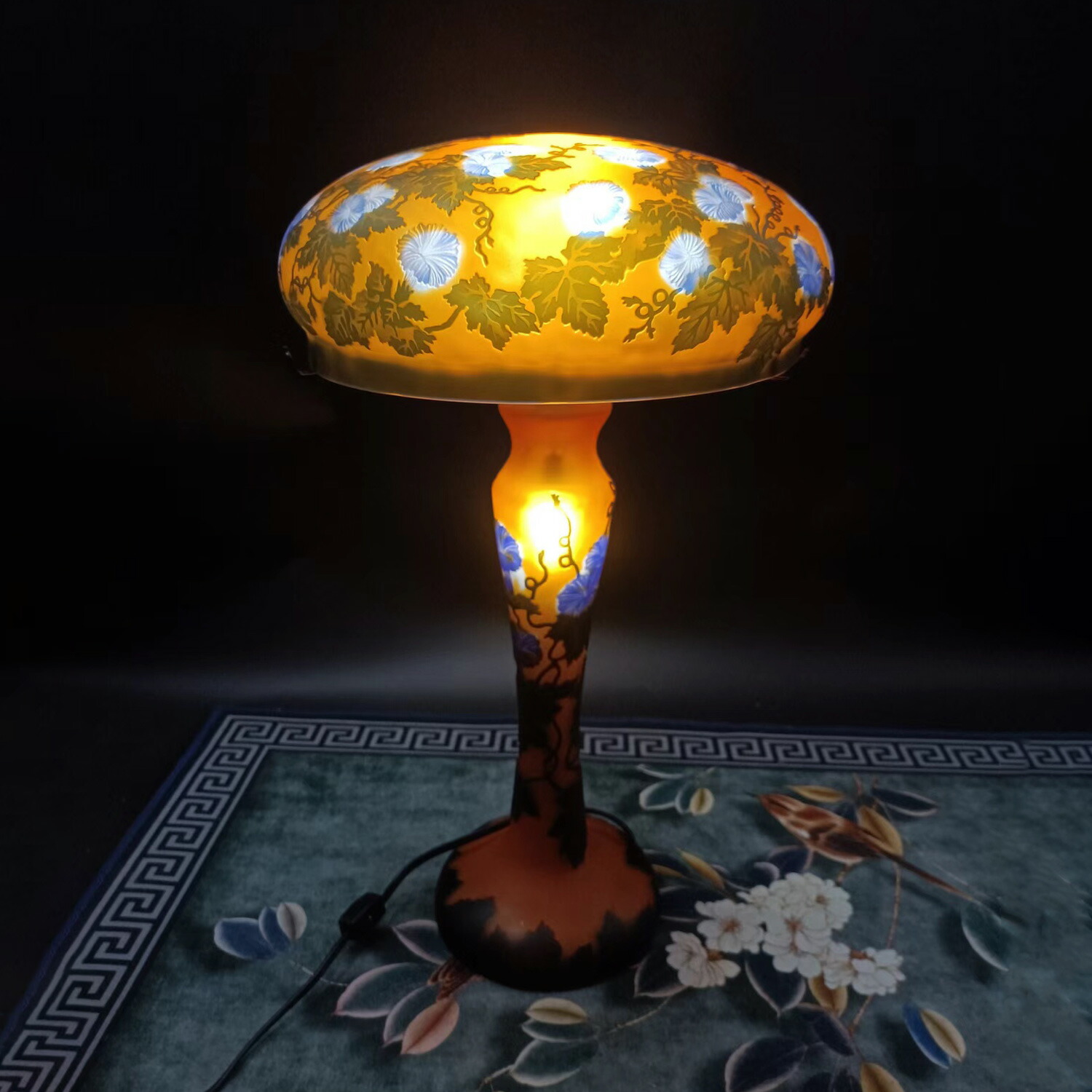 ✳︎年代物✳︎大型希少サイズ ガレ風スタンドライト アンティーク