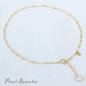 楽天市場】ブレスレット パール 本真珠 イエローゴールド k10 10k 10金